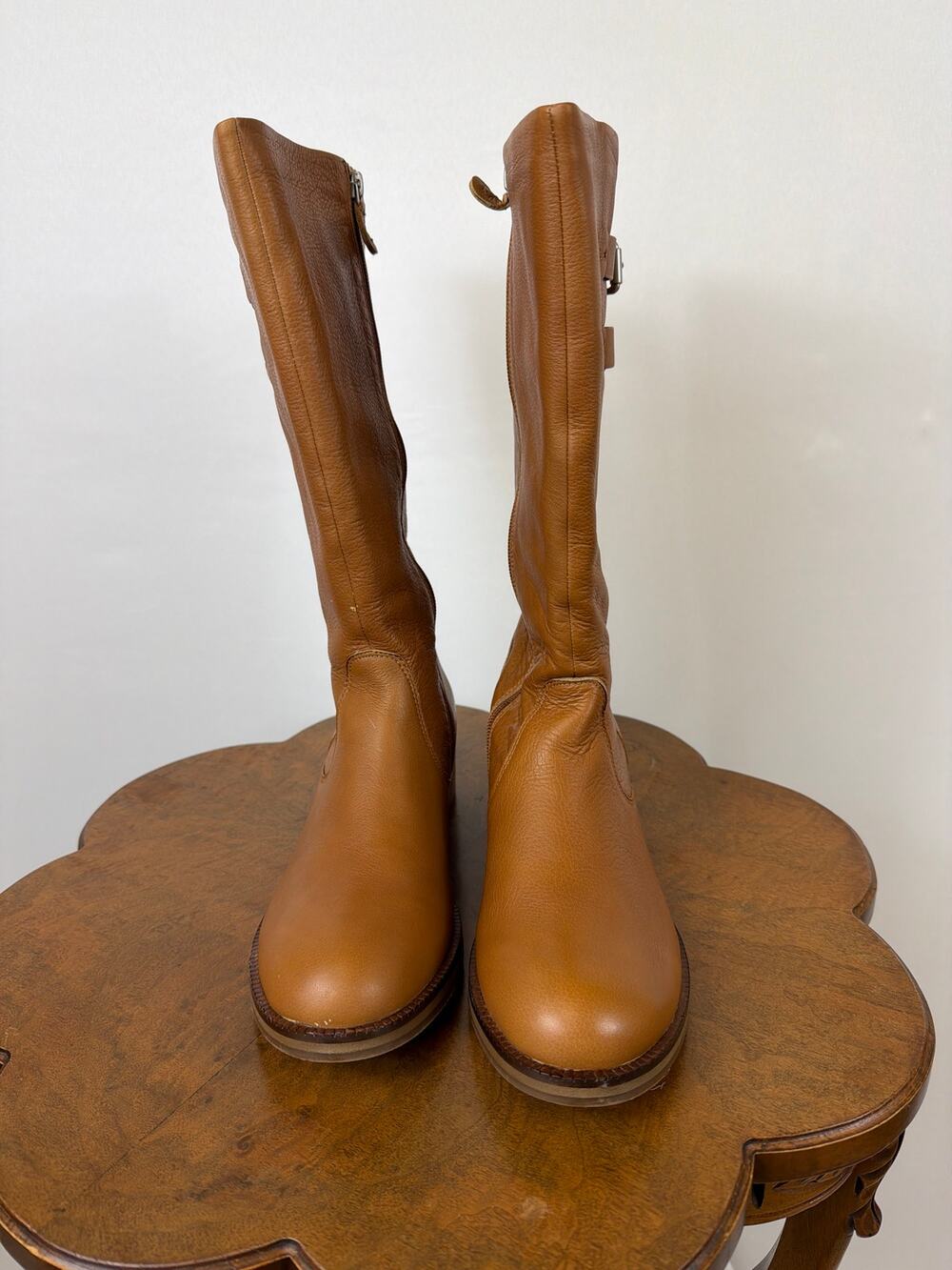 NIB Gentle Souls Kenneth Cole Brown Tall Leather Heel Zip Boots Size 10